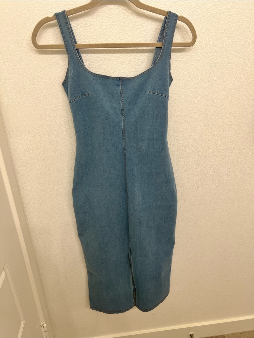 Commando Light Blue Denim Midi Slip Dress